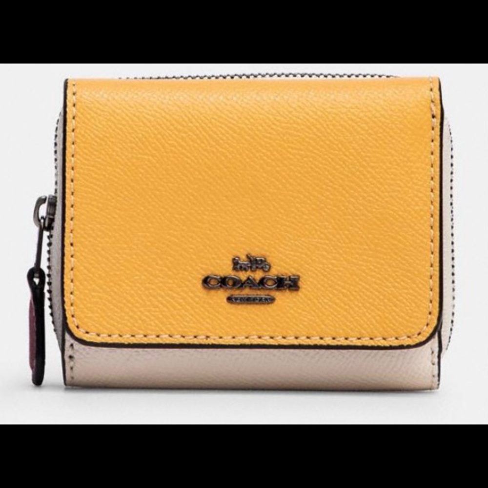 Small COACH Trifold Wallet In Colorblock